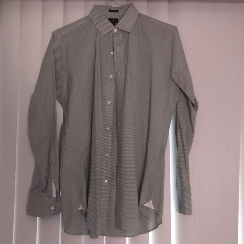 Green/white checkered J Crew Shirt